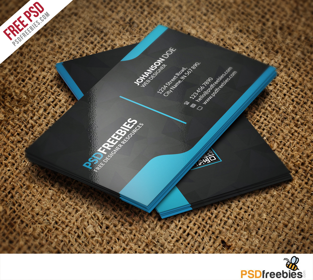 Graphic Designer Business Card Template Free Psd Regarding Template Name Card Psd