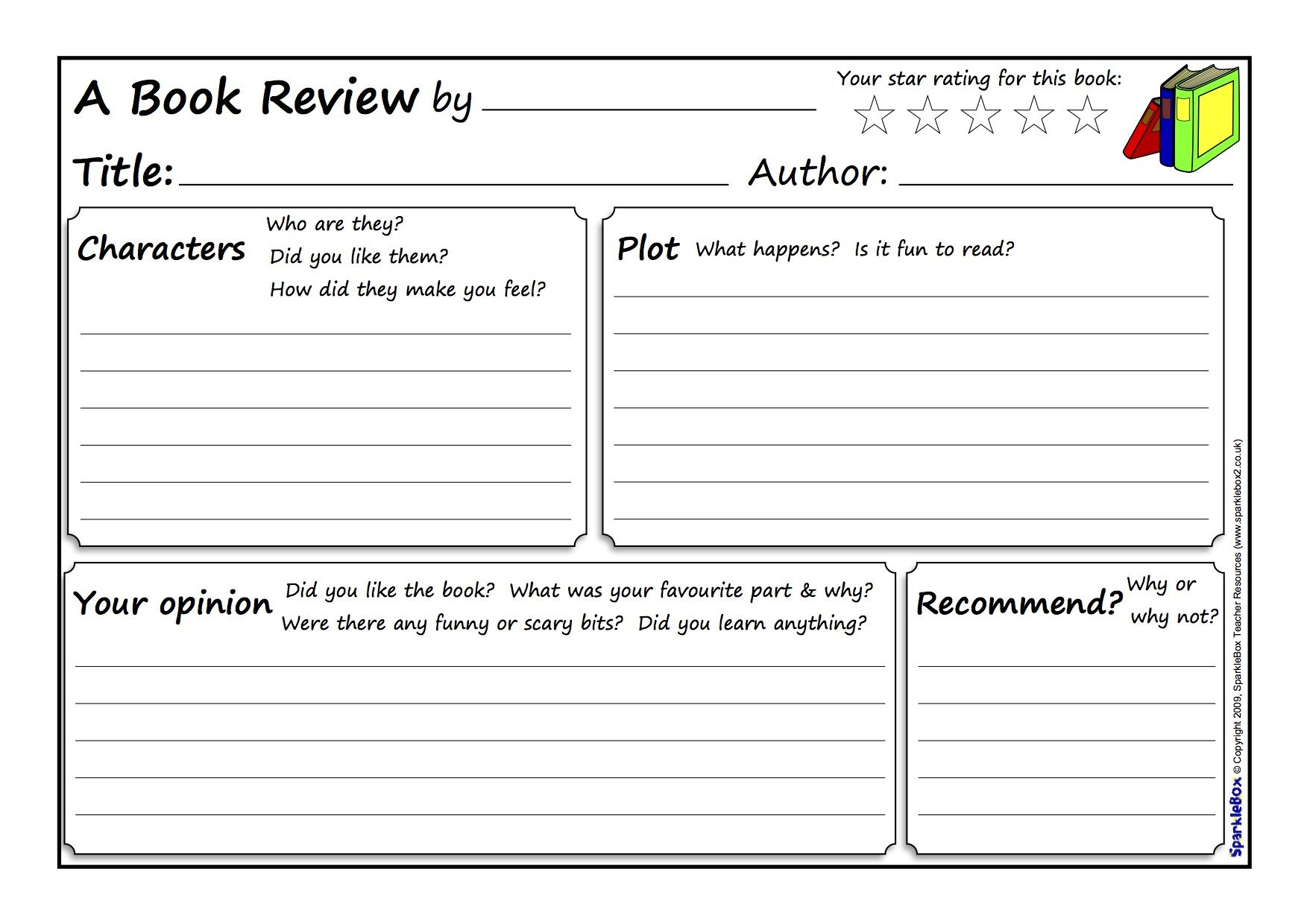 Great Book Review Template! … | Reading | Writing A Book For Science Report Template Ks2