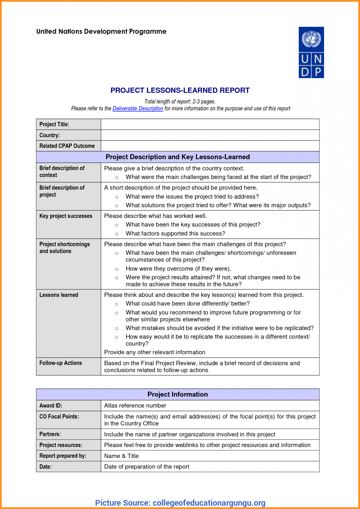 Great Hse Lessons Learned Template 23 Lessons Learnt Report Pertaining To Homeschool Report Card Template