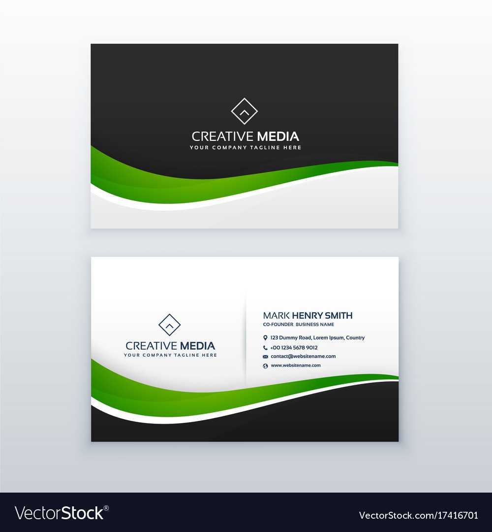 Green Business Card Professional Design Template With Designer Visiting Cards Templates