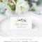 Greenery Wedding Place Card Template, Printable Escort Inside Printable Escort Cards Template