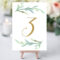 Greenery Wedding Table Numbers Template, Printable Reception With Table Number Cards Template