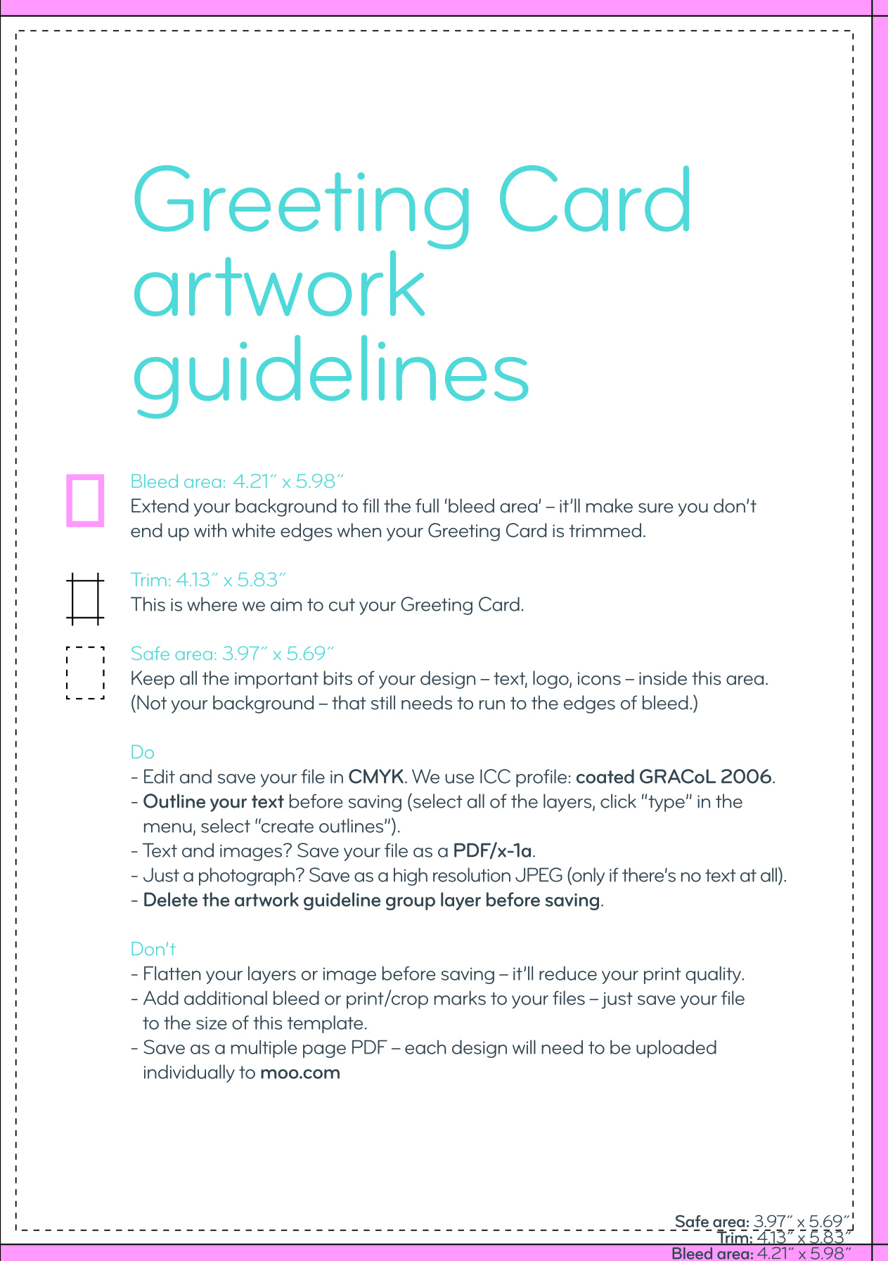 Greeting Card Design Guidelines & Artwork Templates | Moo Intended For Indesign Birthday Card Template