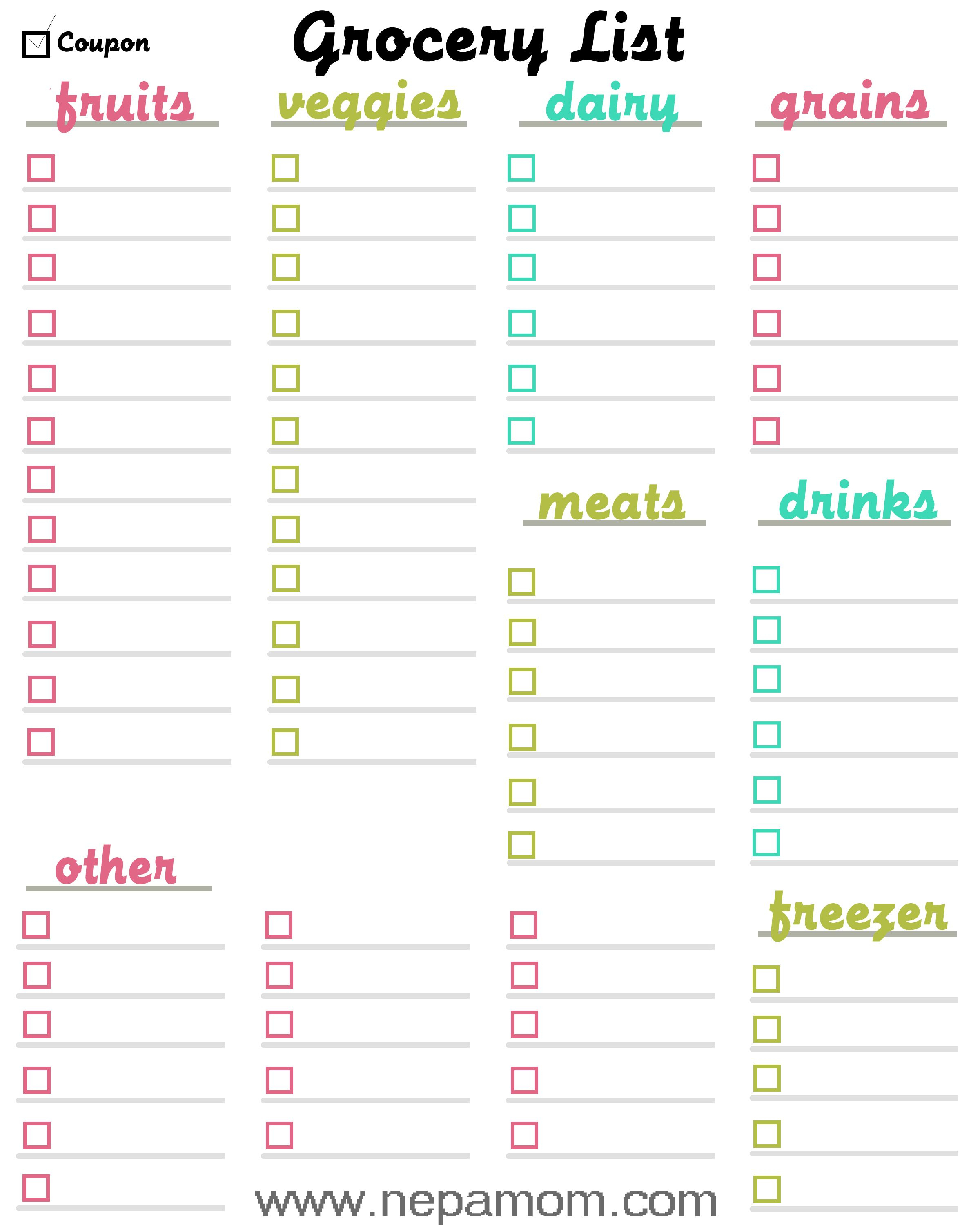 Grocery Shopping List Template–Print This Template Out And In Blank Grocery Shopping List Template