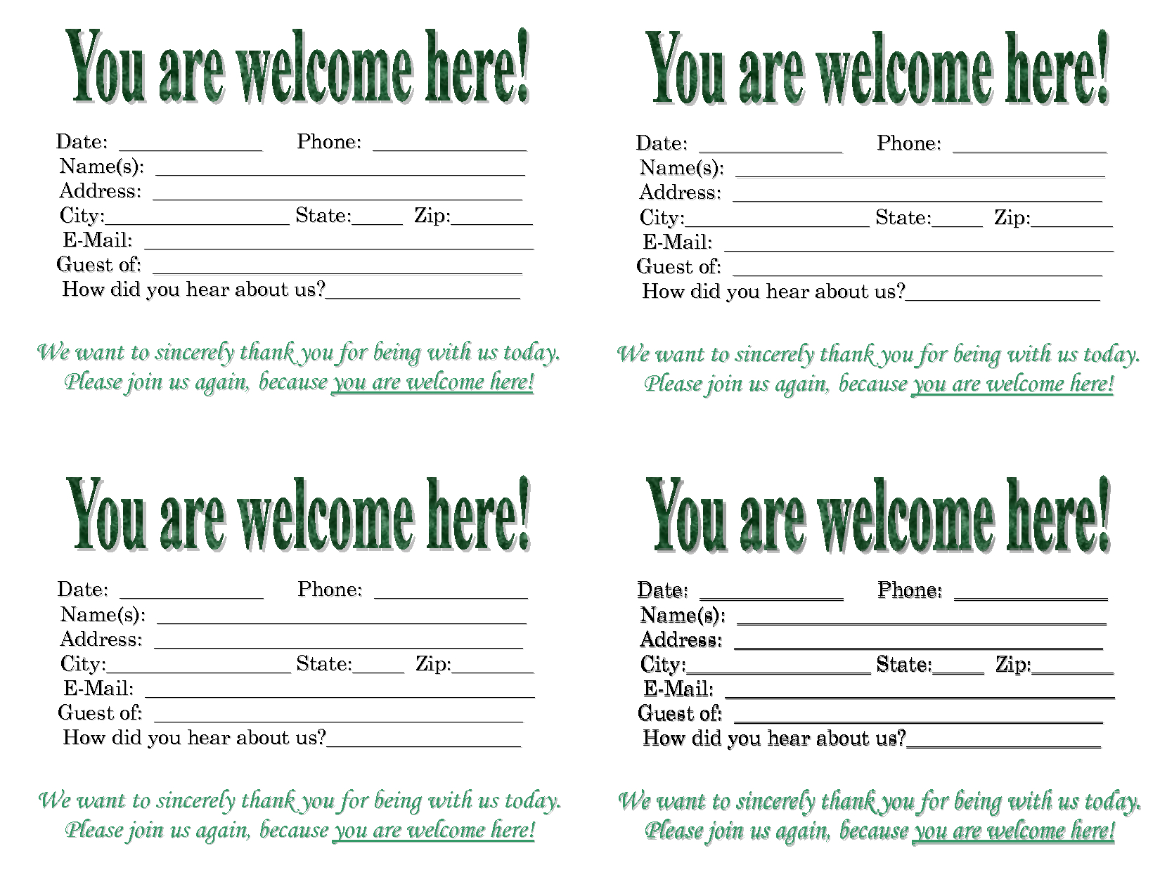 Guest Card Template Apartments – Bidary Within Church Visitor Card Template Word