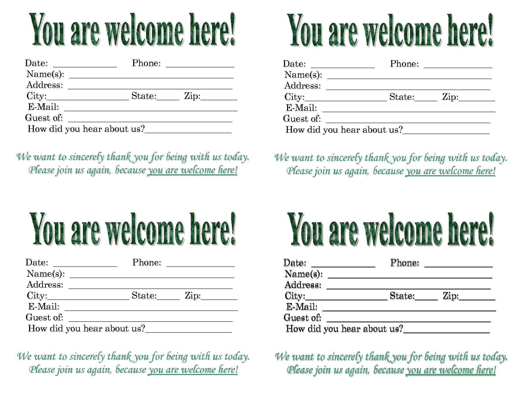 Guest Card Template Apartments – Bidary Within Church Visitor Card Template Word