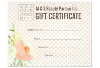 Hair Beauty Salon Gift Certificate Template | Zazzle in Salon Gift Certificate Template
