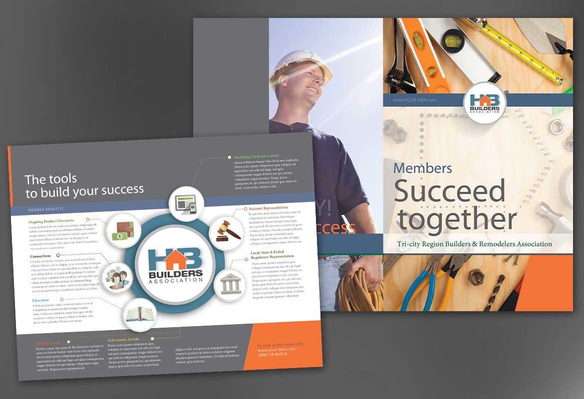 Half Fold Brochure Template For Builders Association. Order Regarding Half Page Brochure Template