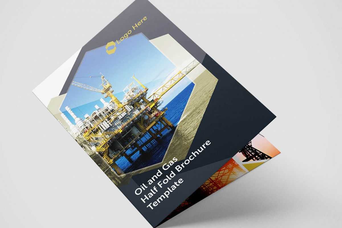 Half Fold Oil And Gas Brochure Template With Regard To Half Page Brochure Template