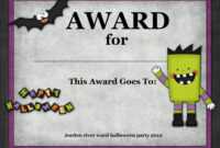 Halloween Costume Award In 2019 | Halloween Costume Awards inside Halloween Costume Certificate Template