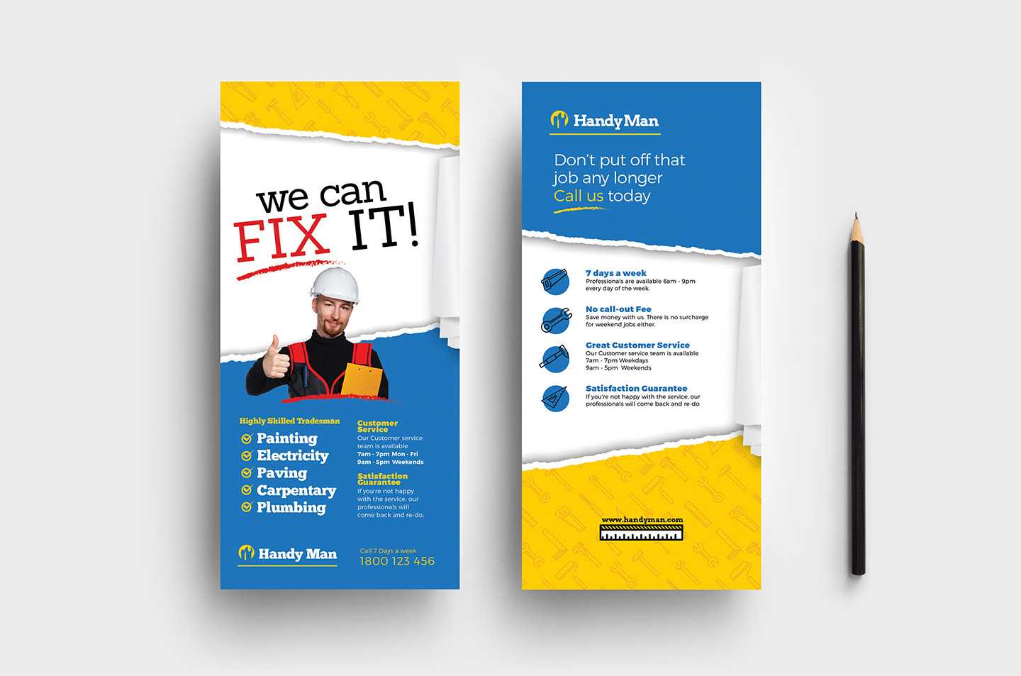 Handyman Dl Rack Card Template In Psd, Ai & Vector – Brandpacks In Dl Card Template