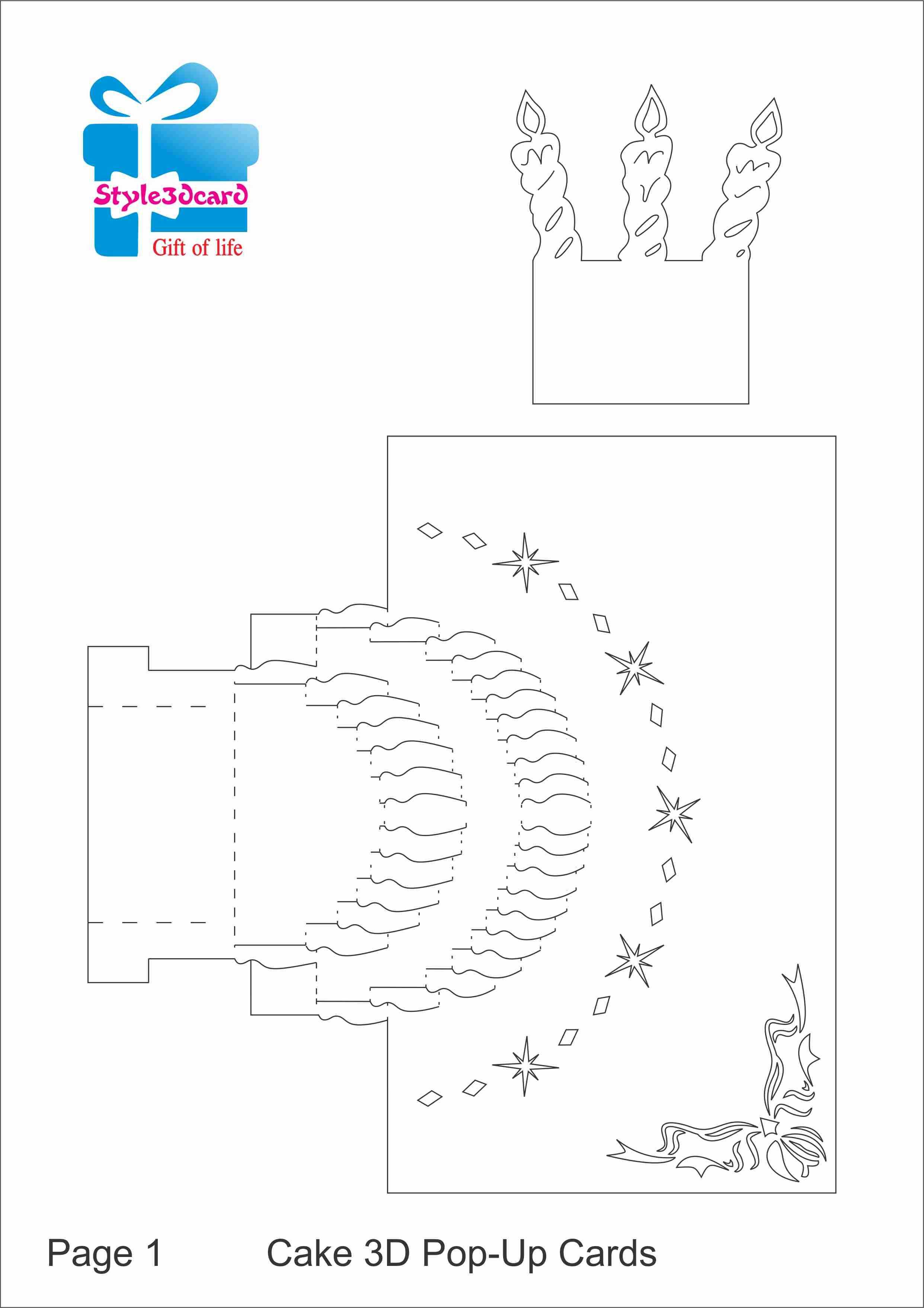 Happy Birthday Cake 3D Pop Up Greeting Card/ Kirigami Pertaining To Happy Birthday Pop Up Card Free Template