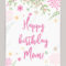 Happy Birthday Mom! Holiday Background. Template For Birthday.. Intended For Mom Birthday Card Template