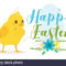 Happy Easter Design Template For Greeting Card Or Banner Within Easter Chick Card Template