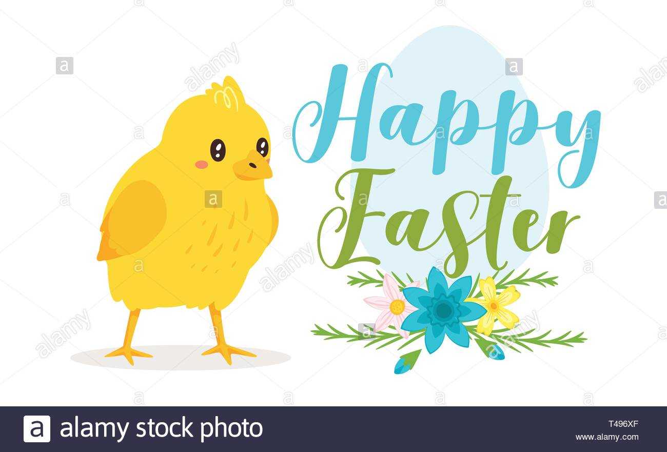 Happy Easter Design Template For Greeting Card Or Banner Within Easter Chick Card Template