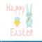 Happy Easter Greeting Card Template With Bunny And Chick Regarding Easter Chick Card Template