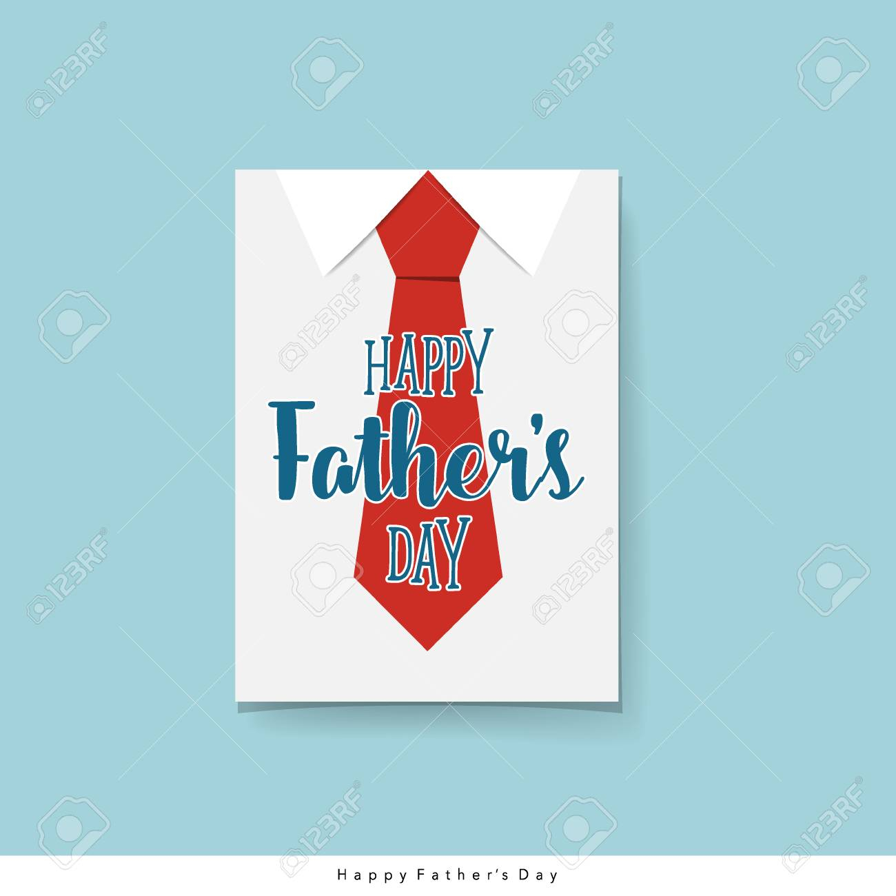 Happy Fathers Day Card Design With Big Tie. Vector Illustration. For Fathers Day Card Template