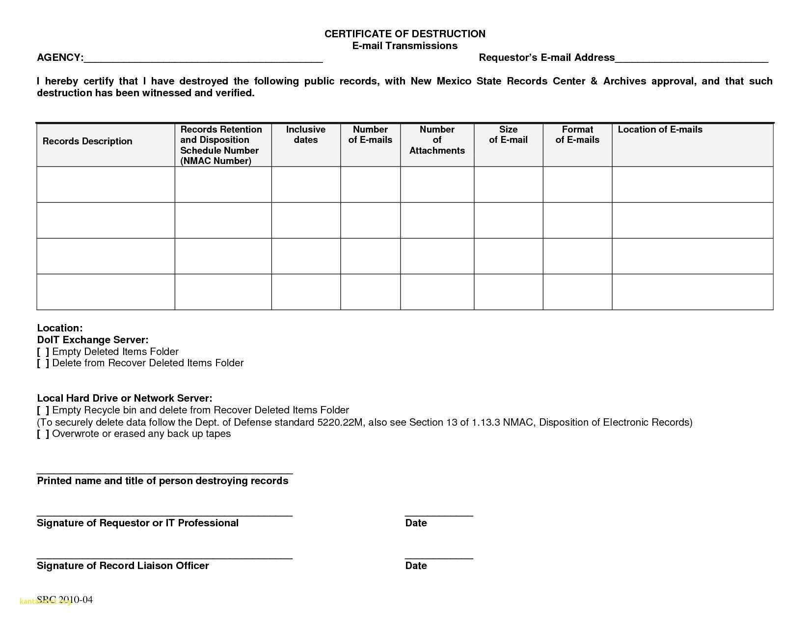 Hard Drive Certificate Of Destruction Template | Lera Mera With Hard Drive Destruction Certificate Template