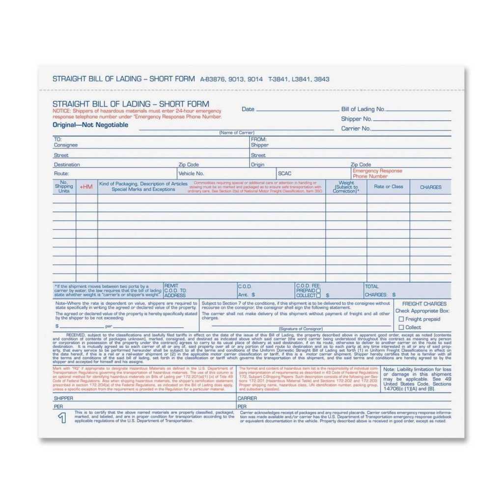 Hazardous Materials Bill Of Lading Template | Guitafora With Regard To Site Visit Report Template Free Download