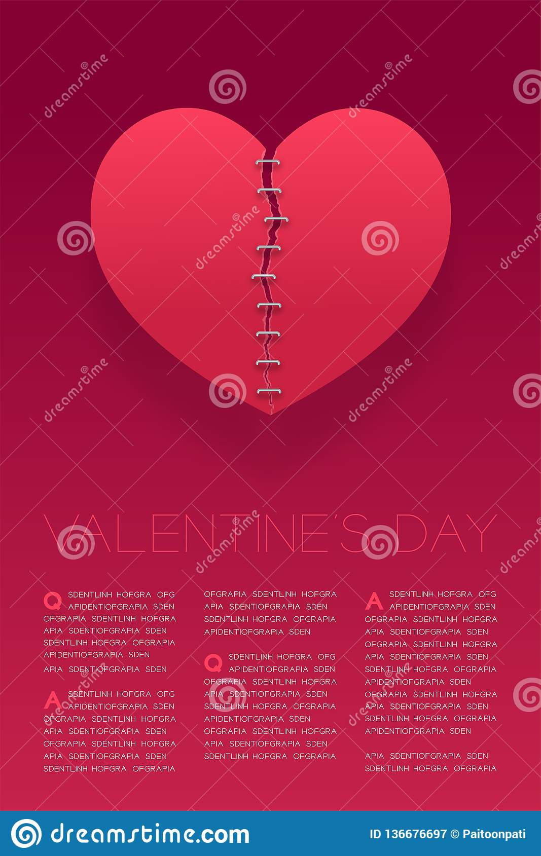 Heart Paper Tear Repairstaples, Valentine`s Day Concept Intended For Staples Banner Template