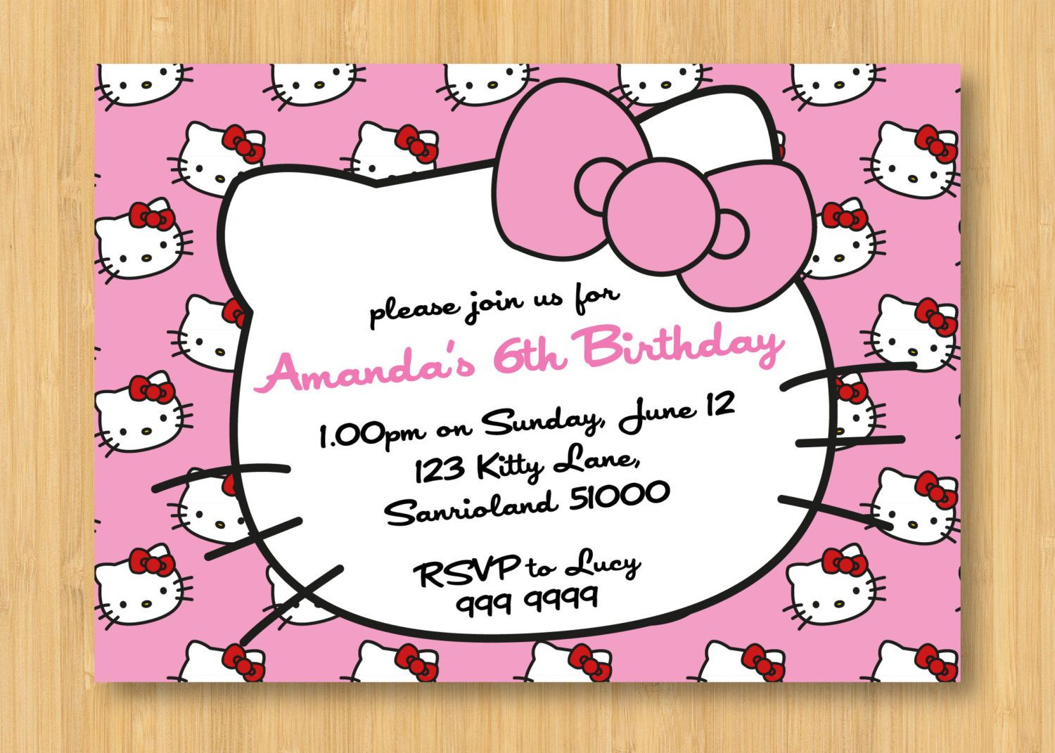 Hello Kitty Birthday Invitations Printable Free – Invitation Intended For Hello Kitty Birthday Card Template Free