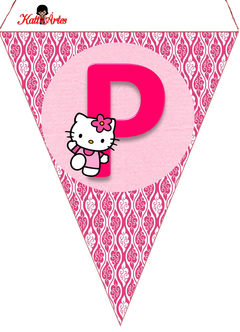 Hello Kitty Free Printable Bunting. Banderines De Hello With Regard To Hello Kitty Birthday Banner Template Free