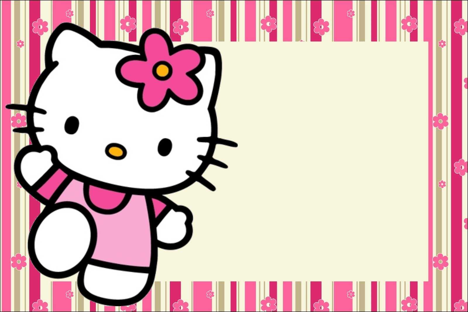 Hello Kitty With Flowers: Free Printable Invitations. – Oh Throughout Hello Kitty Birthday Banner Template Free