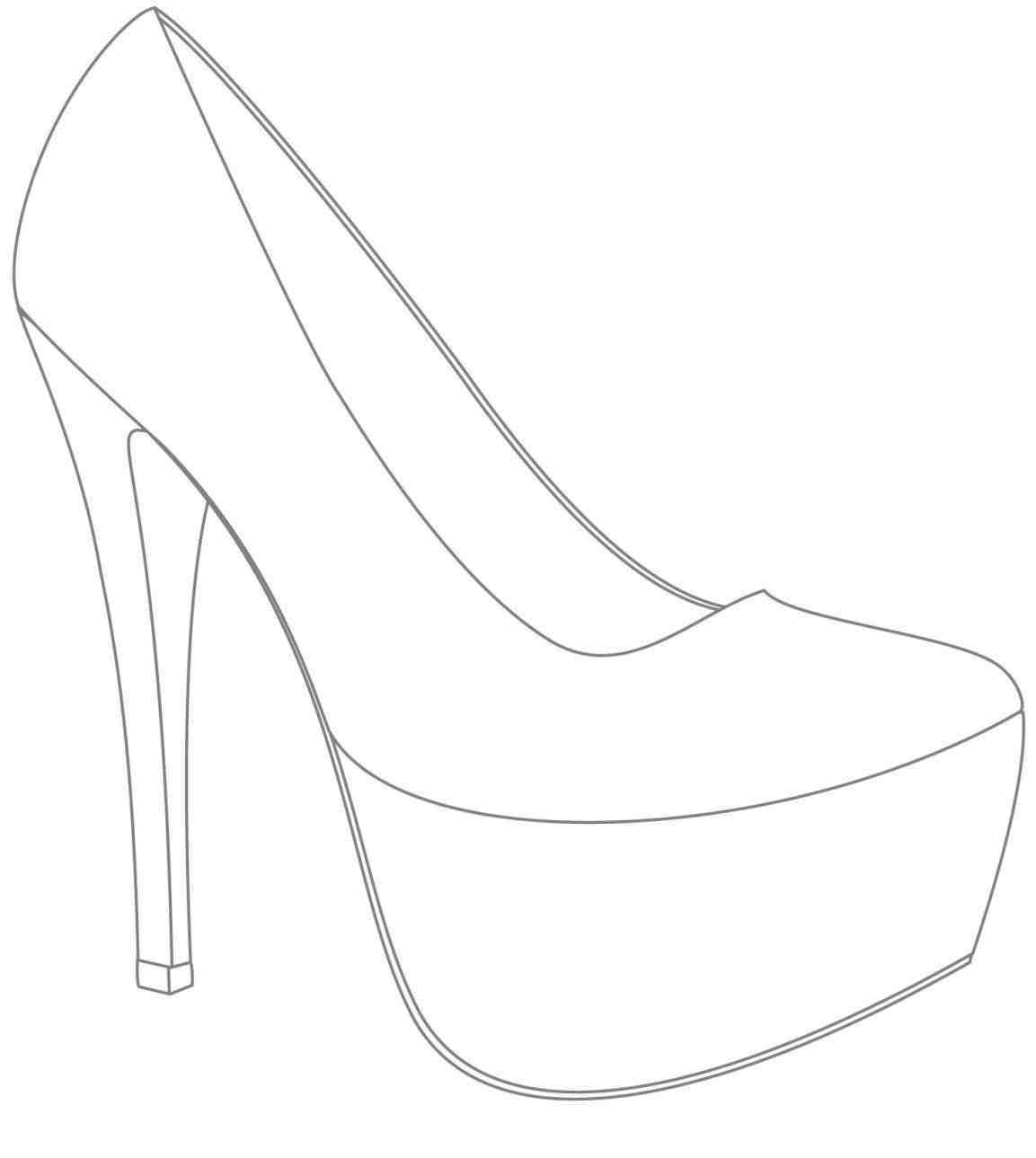 High Heel Drawing Template At Paintingvalley | Explore For High Heel Shoe Template For Card