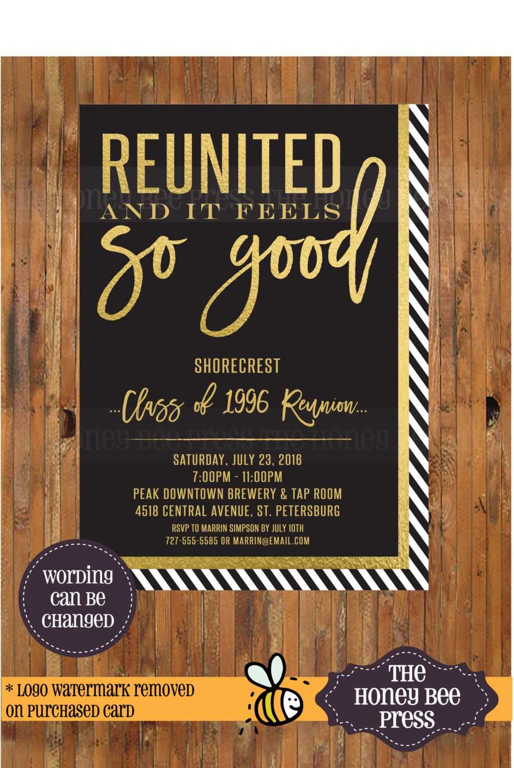 High School Reunion Invitation – Reunited And It Feels So With Reunion Invitation Card Templates