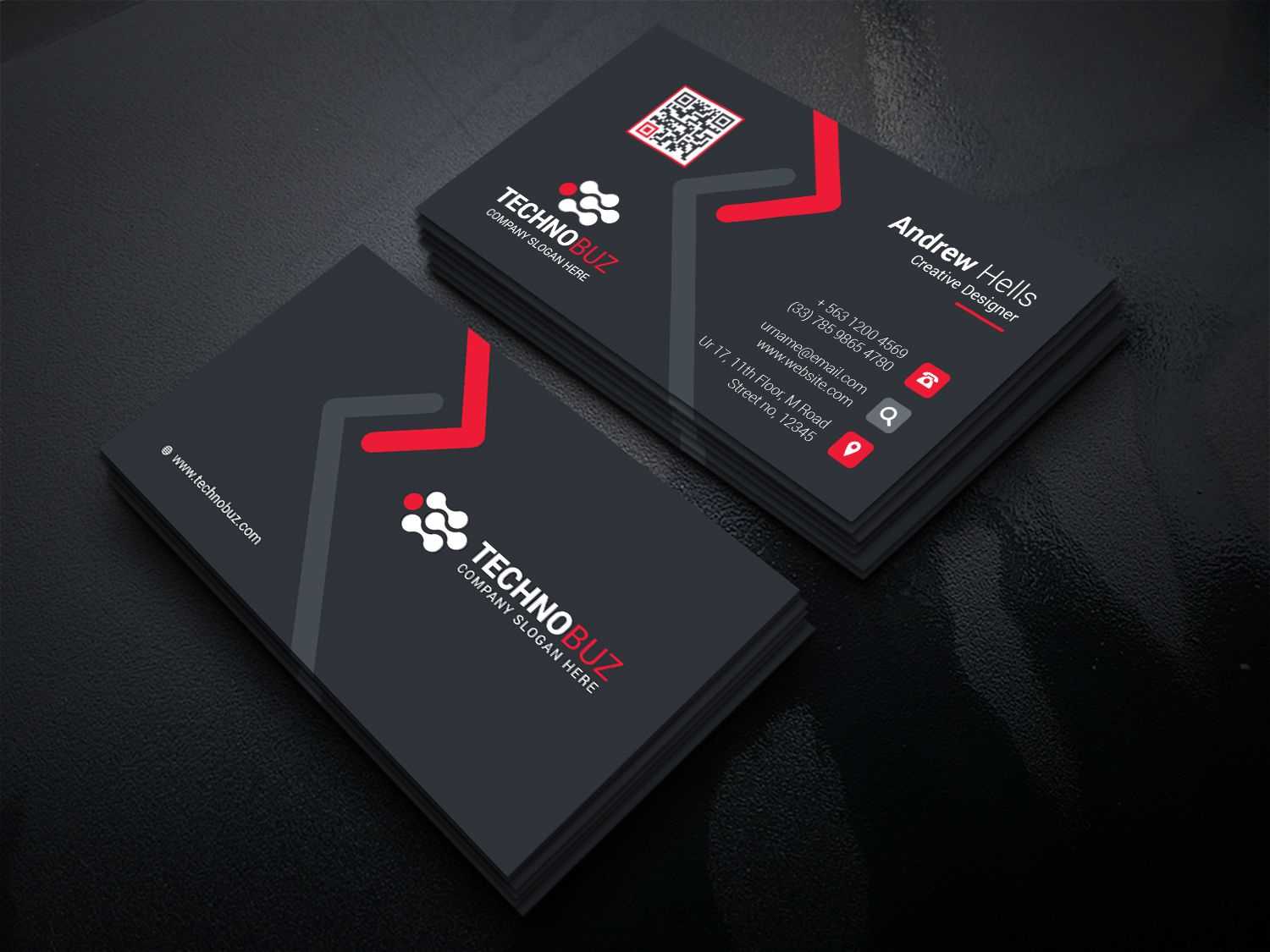 High Tech Company Business Card Template | Business Cards Regarding Company Business Cards Templates