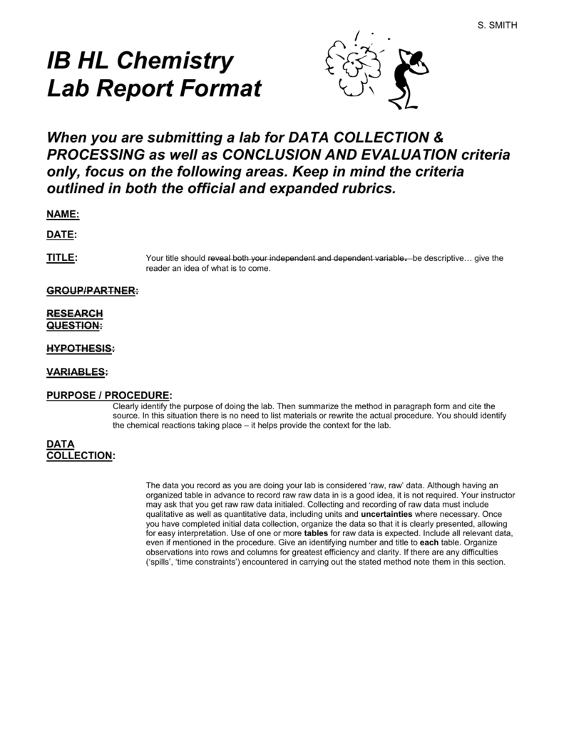 Hl Chemistry Lab Report Format In Chemistry Lab Report Template