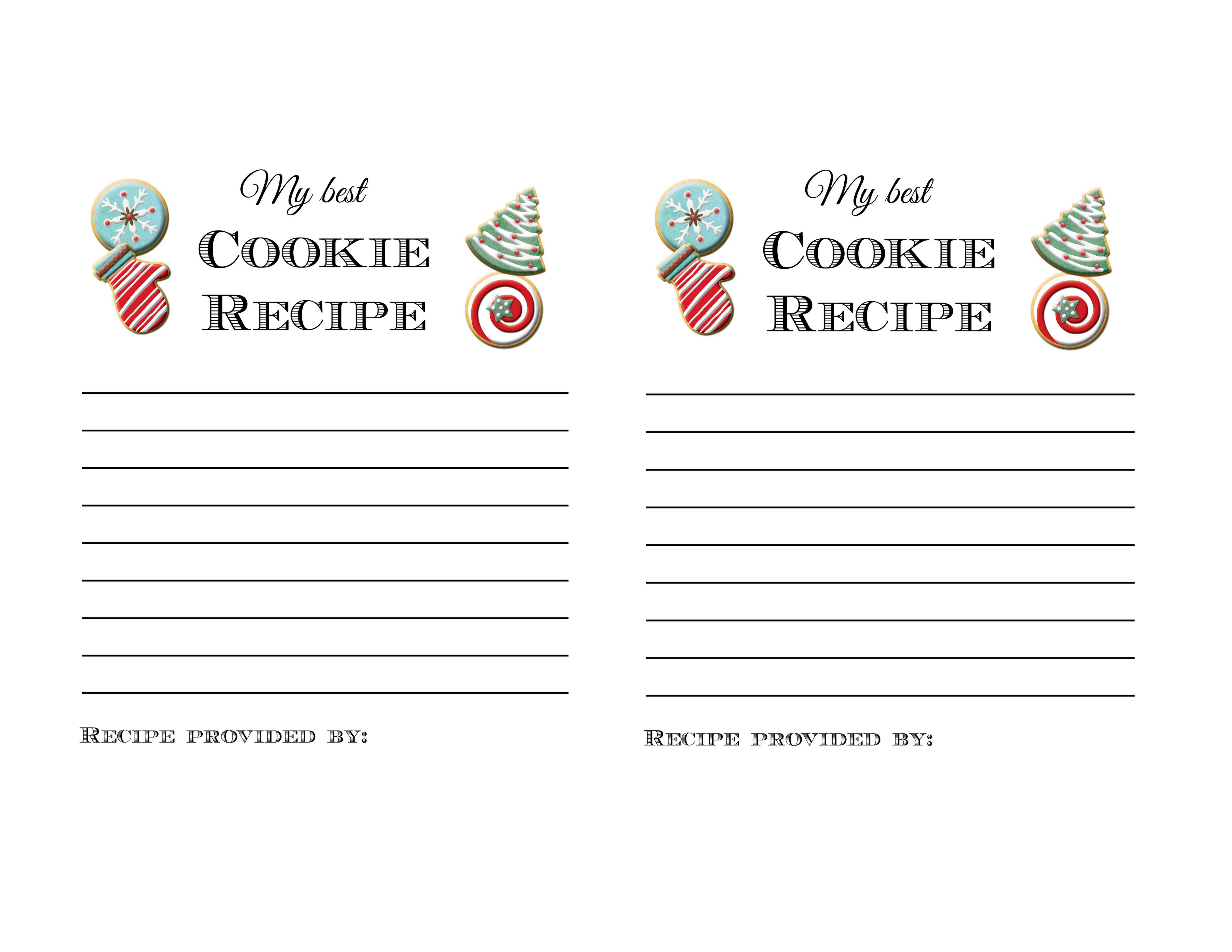 Holiday Cookie Exchange Party Printables And Ideas Tips Within Cookie Exchange Recipe Card Template