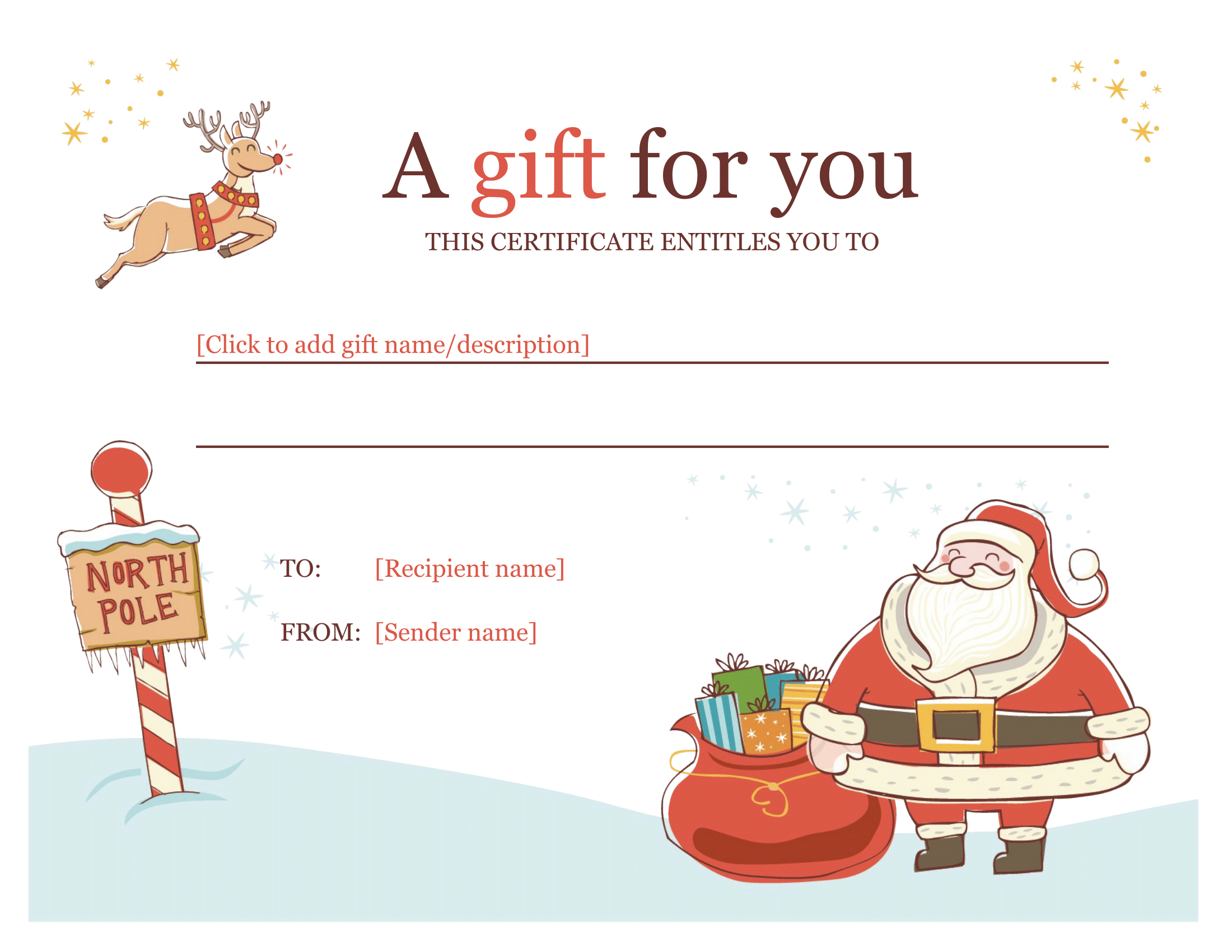 Holiday Gift Certificate Template Inside Christmas Gift Certificate Template Free Download