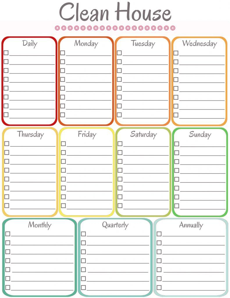Home Management Binder – Cleaning Schedule | Organizing And Intended For Blank Cleaning Schedule Template