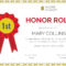 Honor Roll Certificate Template | Awards Certificates Inside Honor Roll Certificate Template