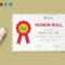 Honor Roll Certificate Template In Honor Roll Certificate Template
