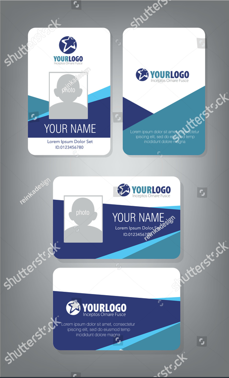 Horizontalvertical Id Card Design | Employee Id Card With Regard To Id Card Template Ai