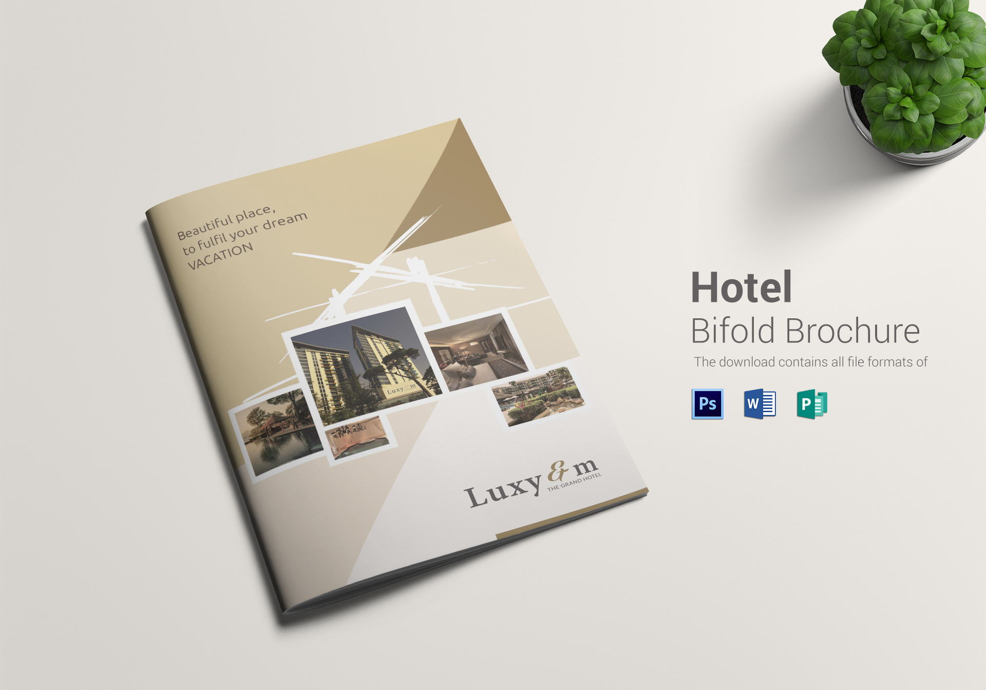 Hotel Bi Fold Brochure Template Intended For Hotel Brochure Design Templates