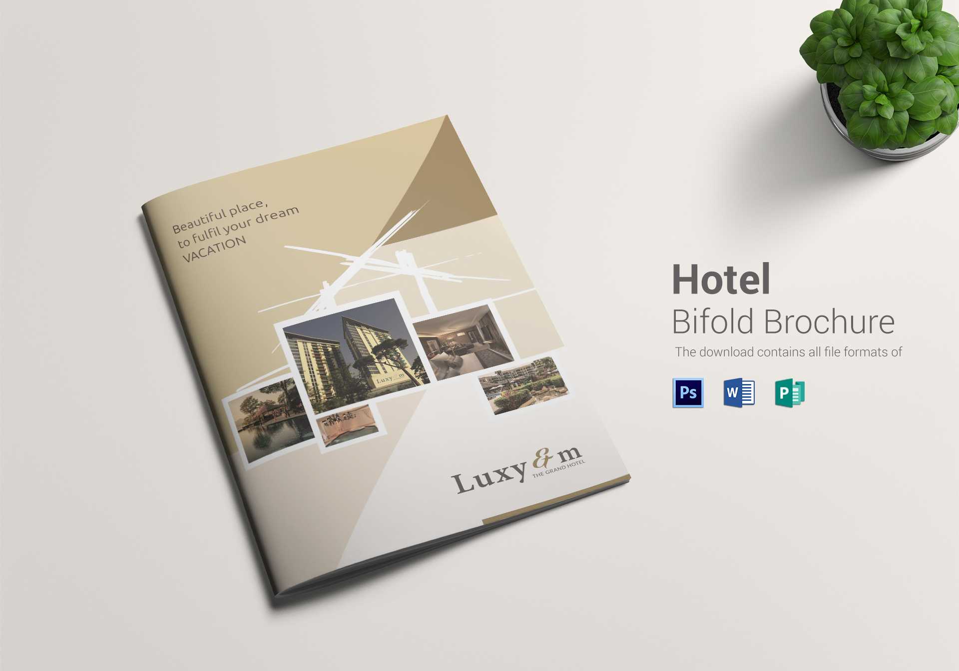 Hotel Bi Fold Brochure Template Intended For Hotel Brochure Design Templates