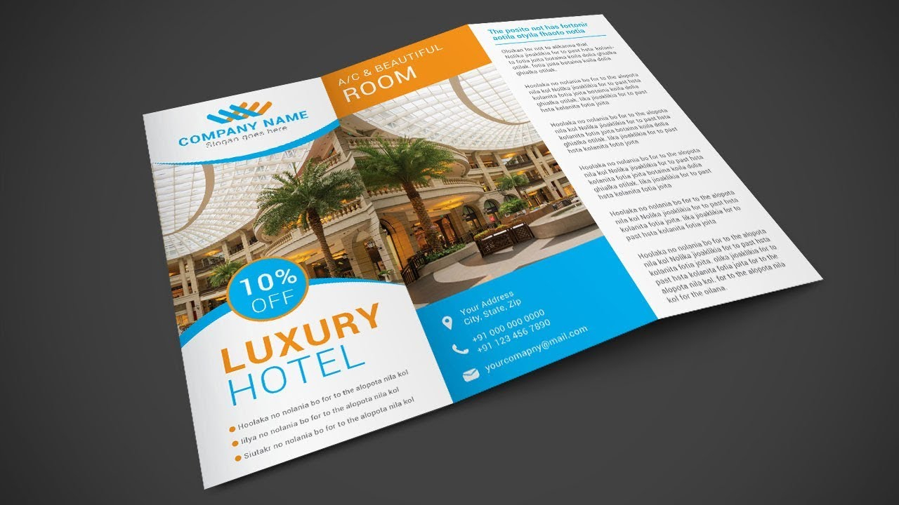 Hotel Brochure Design – Illustrator Tutorial Pertaining To Hotel Brochure Design Templates