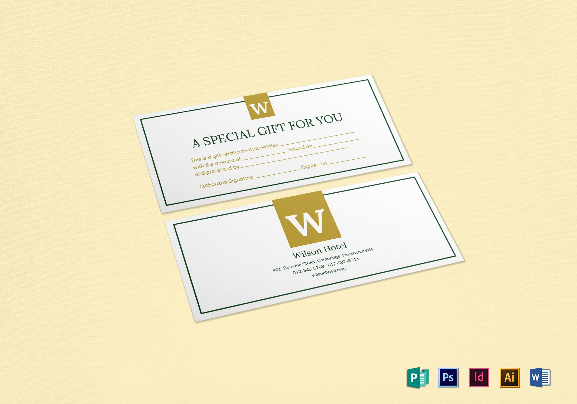 Hotel Gift Certificate Template In Indesign Gift Certificate Template
