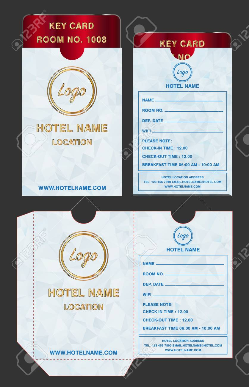 Hotel Key Card Holder Folder Package Template Design. Inside Hotel Key Card Template