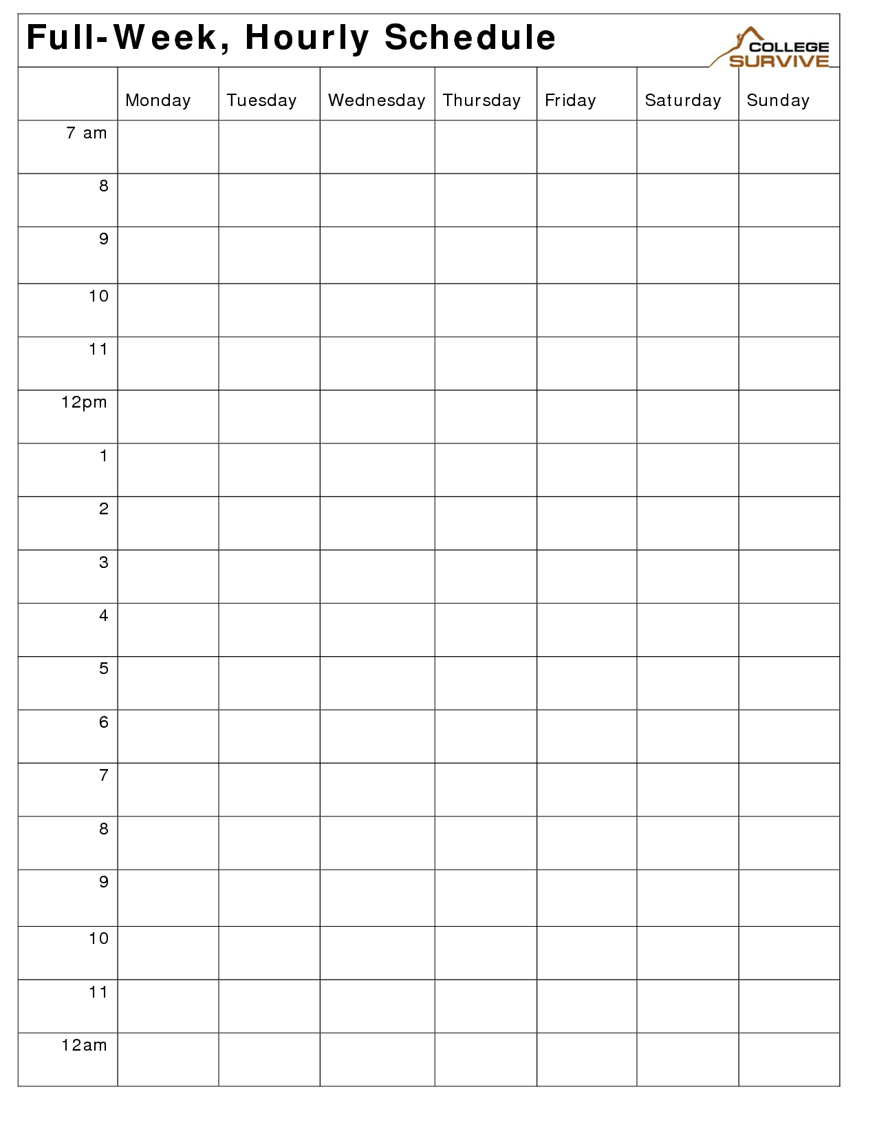 Hourly Work Schedule | Self Study | Weekly Planner Template With Blank Monthly Work Schedule Template