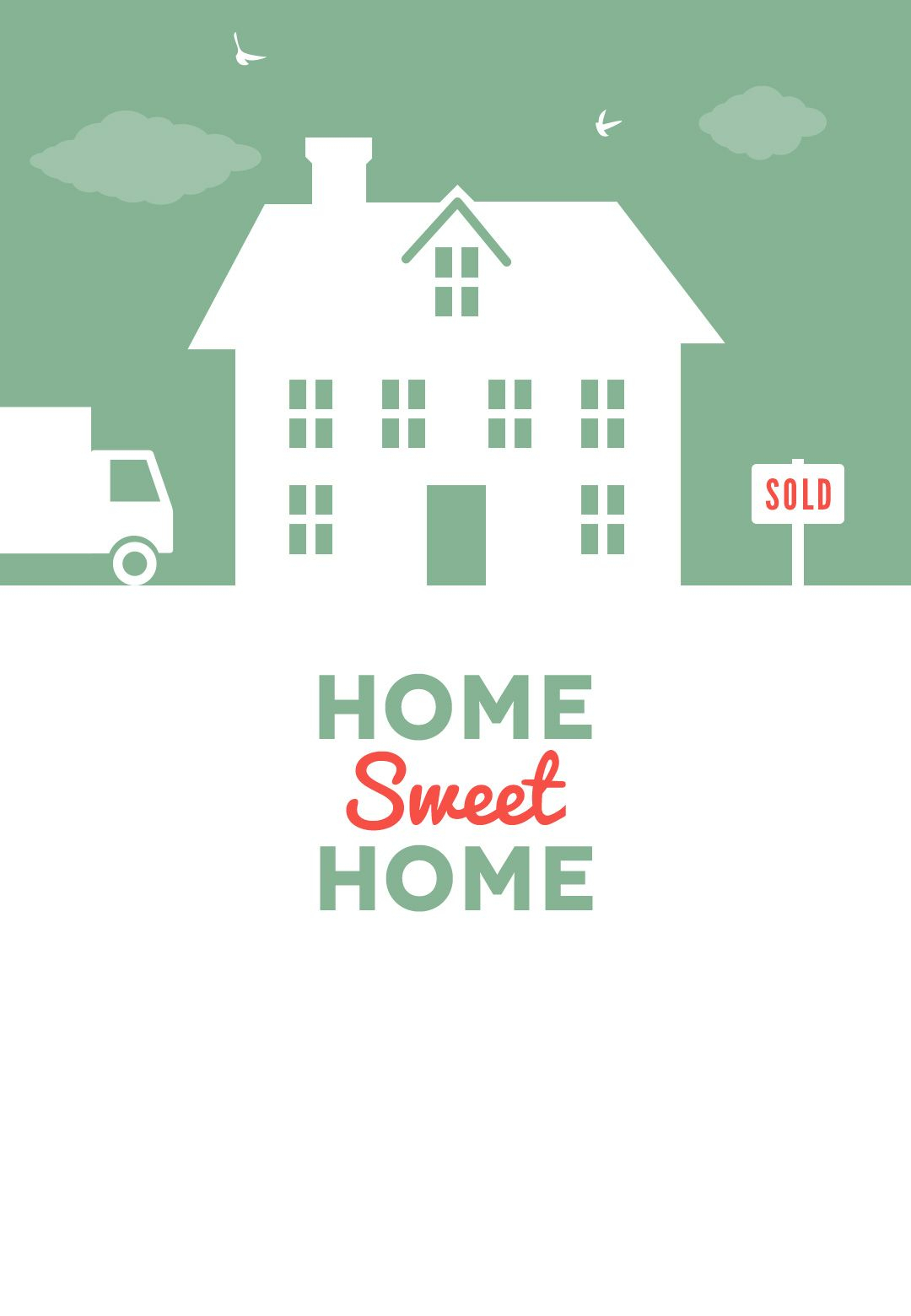 House And Birds - Free Printable Moving Announcement Pertaining To Moving House Cards Template Free