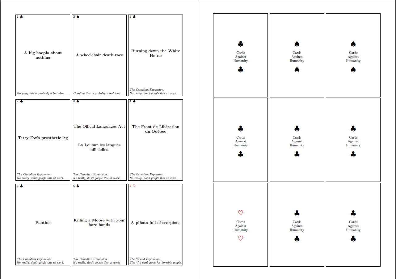 How Do I Put Card Backs On My Cards? – Tex – Latex Stack With Cards Against Humanity Template