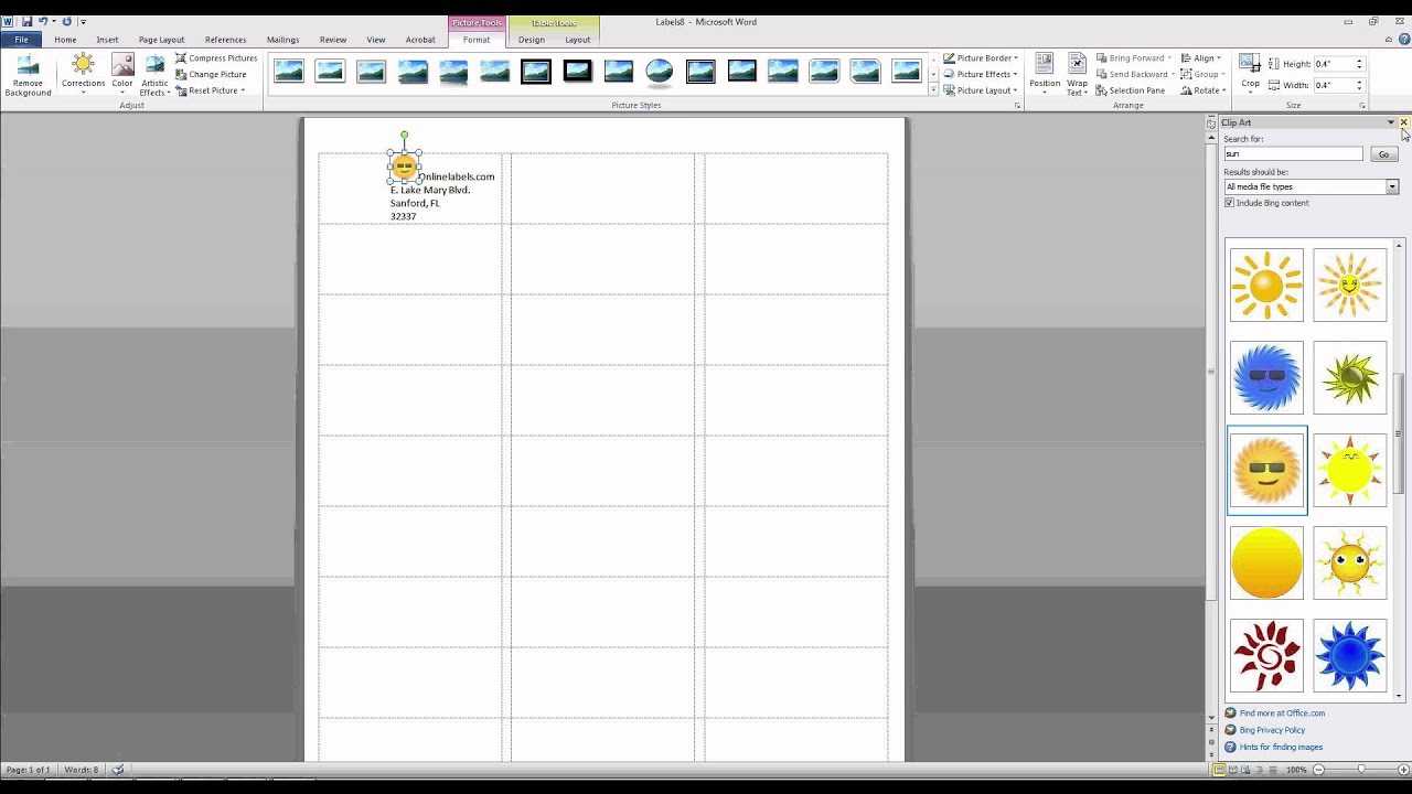 How To Add Images And Text To Label Templates In Microsoft Word Inside How To Insert Template In Word