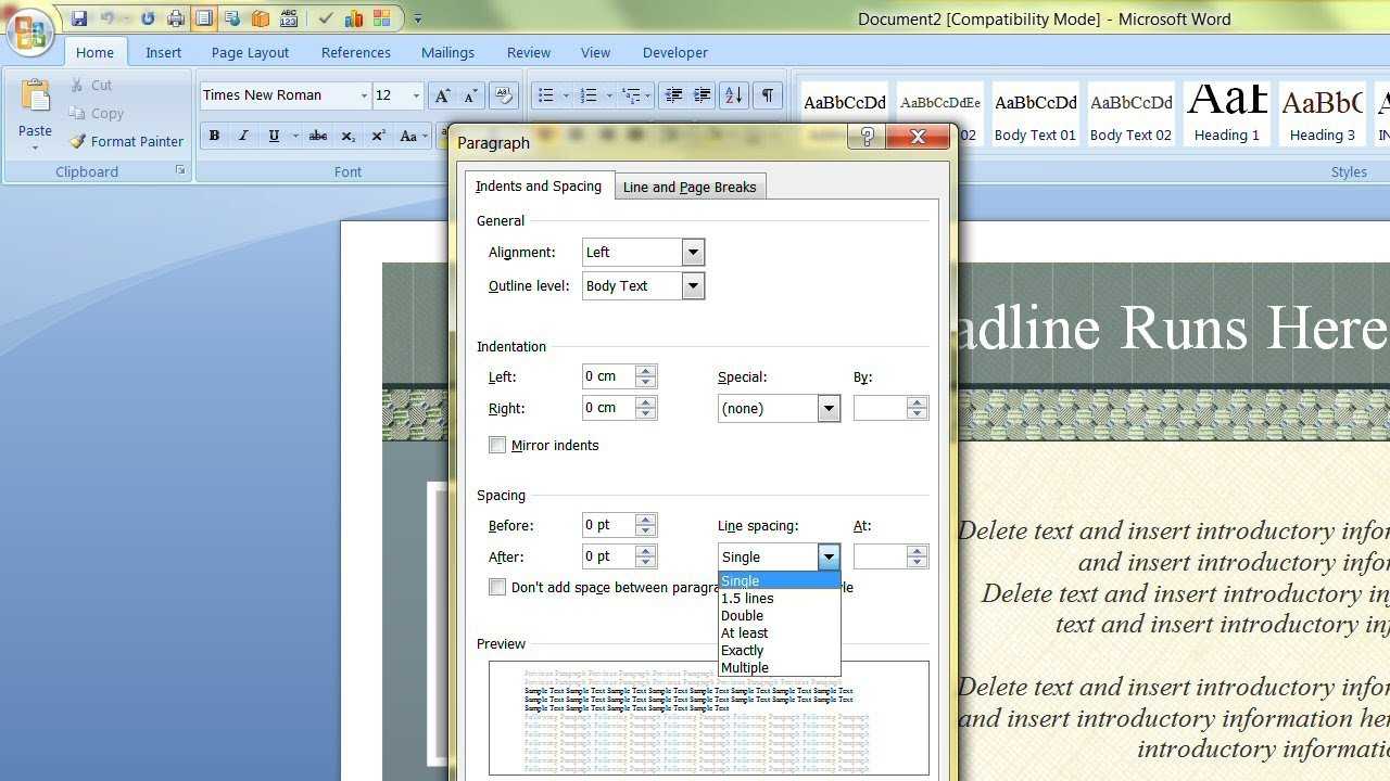 How To Change The Default Template In Microsoft Word Throughout Creating Word Templates 2013