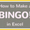 How To Create A Bingo Board Using Excel / Make Bingo Game In Excel Tutorial With Regard To Blank Bingo Card Template Microsoft Word