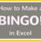 How To Create A Bingo Board Using Excel / Make Bingo Game In Excel Tutorial With Regard To Blank Bingo Card Template Microsoft Word