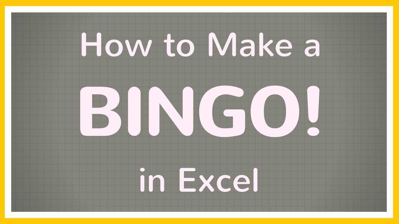 How To Create A Bingo Board Using Excel / Make Bingo Game In Excel Tutorial With Regard To Blank Bingo Card Template Microsoft Word